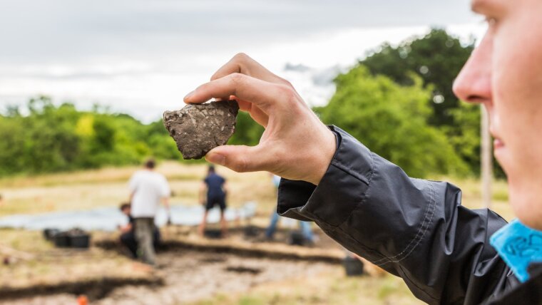 Student during excavations