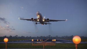 Startendes Flugzeug