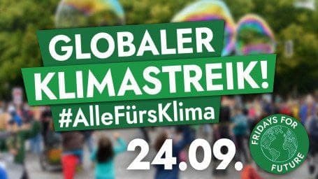 Schriftzug globaler Klimastreik