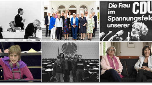 Filmausschnitte vom Kinofilm "Die Unbeugsamen" als Collage