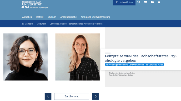 Lehrpreis 2022- FSR Psychologie