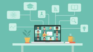 Menschen in einer Videokonferenz