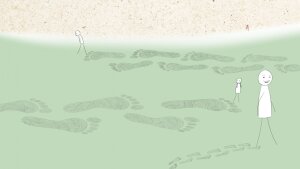 Große und kleine Fußspuren symbolisieren verschiedene ökologische Fußabdrücke.