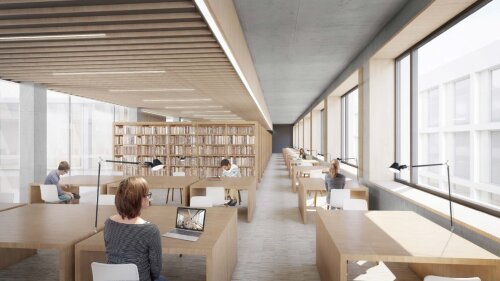 Campus Inselplatz, Freihandbereich der Bibliothek