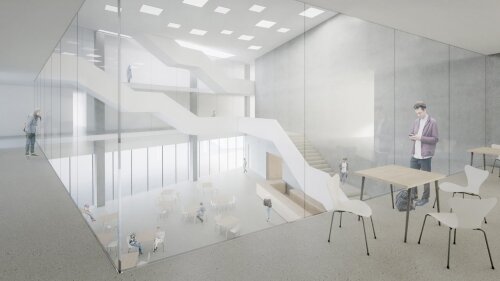 Campus Inselplatz, Foyer des Geb&auml;udes f&uuml;r Mathematik und Informatik