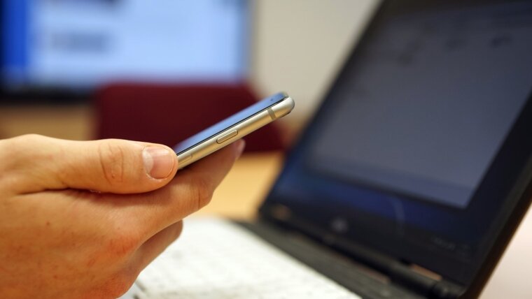 smartphone and notebook