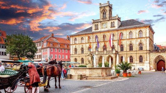 Weimar market place in the evening