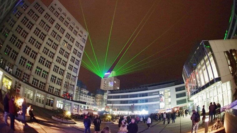Lasershow auf dem Campus