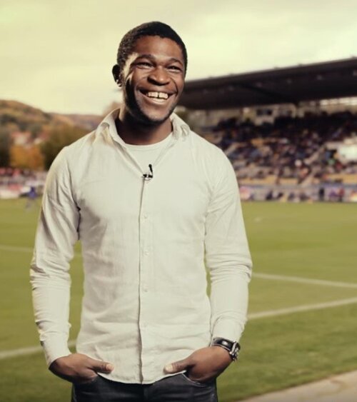 Screenshot of a video with Franck Emmanuel Gounou from Cameroon