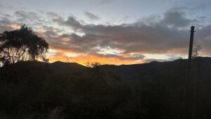 Natur und Sonnenuntergang.