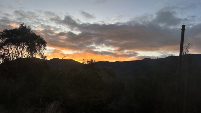 Natur und Sonnenuntergang.
