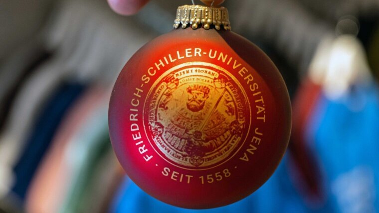 Christmas tree bauble of the Friedrich Schiller University Jena.