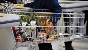 Einkaufswagen mit Produkten