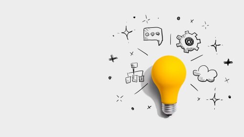Light bulb on the white background