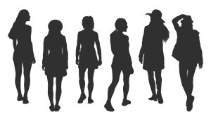 Rückenansicht Frauen mit Hut