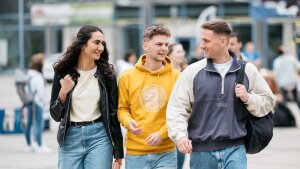 Students on the university campus.