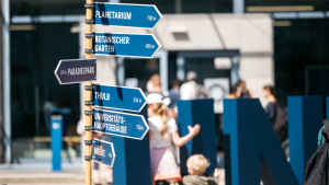 Signposts on the campus
