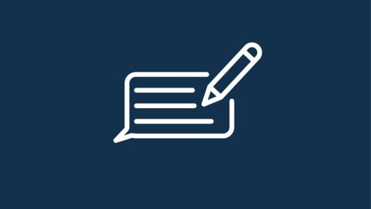 Sprechblase und Stift