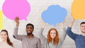 People with Speech Bubbles