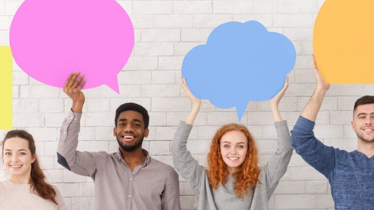 People with Speech Bubbles