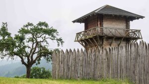 Part of the Limes with watchtower near Lorch.