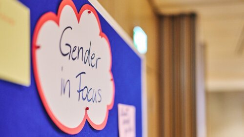 Lettering Gender in Focus on a pin board