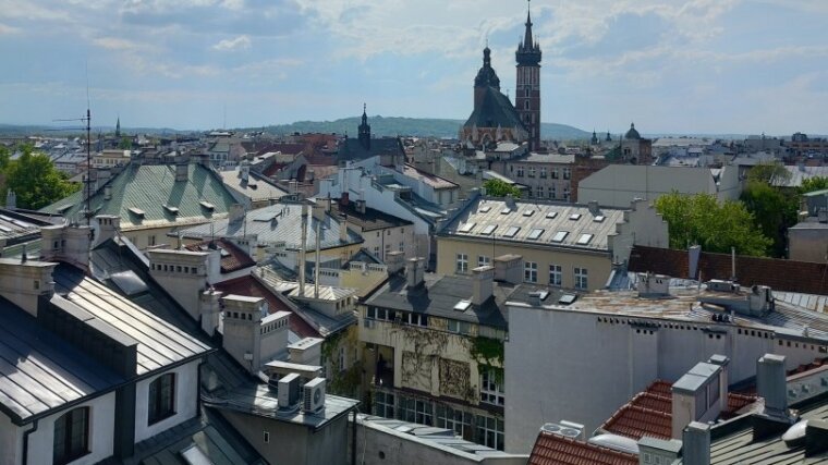 Aussicht von einem der Restaurants in Krakau