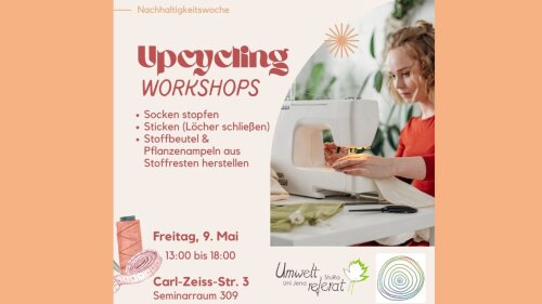 Infobild zu Upcycling-Workshops des Umweltreferats zur Nachhaltigkeitswoche 2025