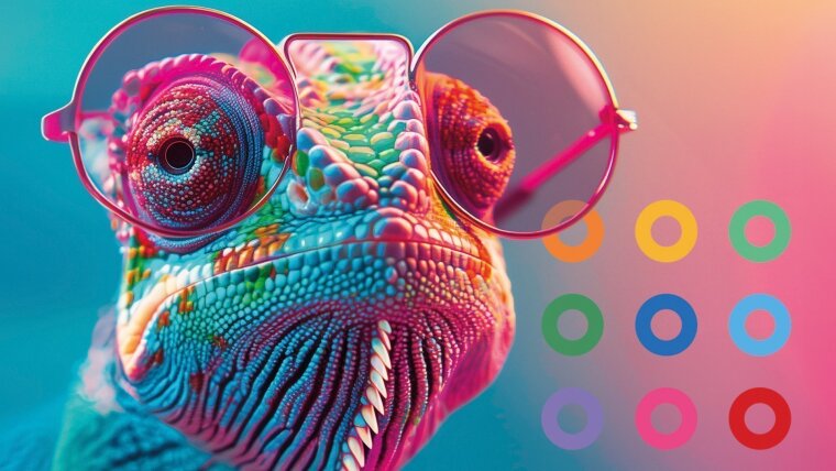 Chamäleon mit Brille