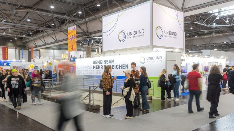 Das Unibund-Forum der Universitäten Halle-Wittenberg, Jena und Leipzig auf der Leipziger Buchmesse.