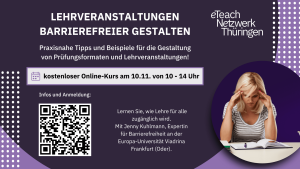 Werbebild für den Kurs "Lehrveranstaltungen barrierefreier gestalten""