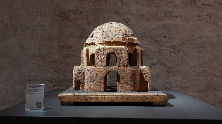 This model of the Roman Temple of Minerva was created by Carl Joseph May.