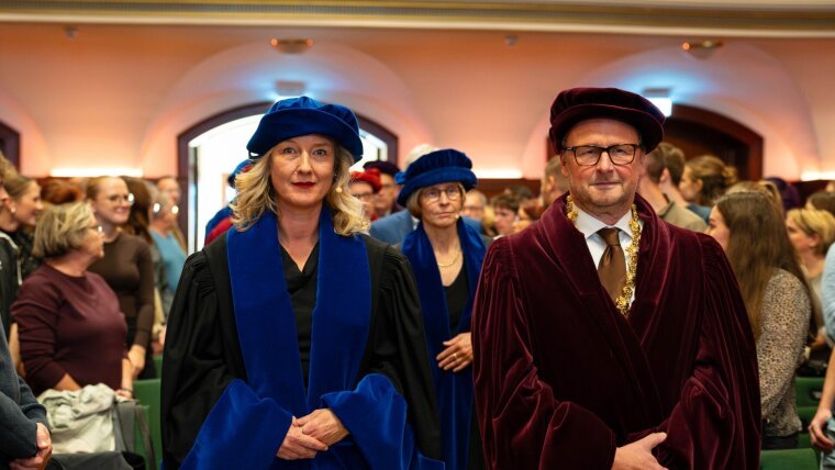 University President Prof. Dr Andreas Marx (right) and Vice-President Prof. Dr Karina Weichold (left) at the matriculation ceremony