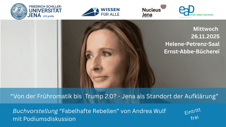 Buchvorstellung "Fabelhafte Rebellen" von Andrea Wulf mit Podiumsdiskussion