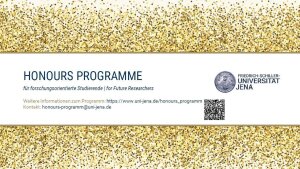 Honours-Programm für forschungsorientierte Studierende