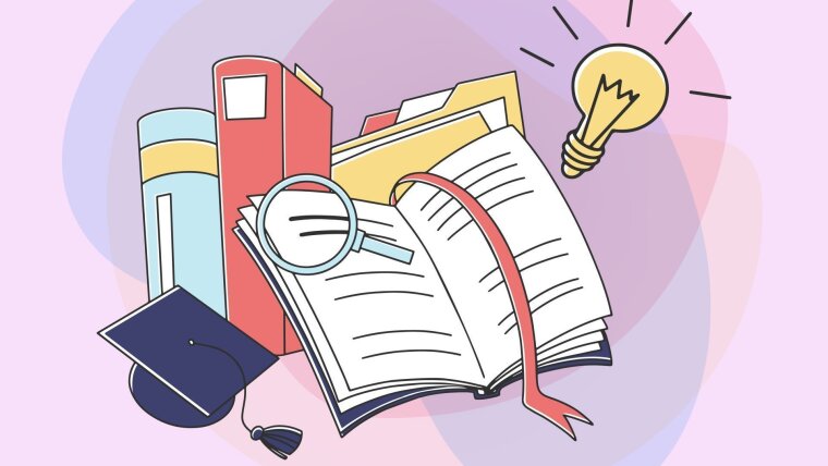 Offenes Buch mit Lesezeichen und Vergrößerungsglas - neue Ordnung für Prüfungen