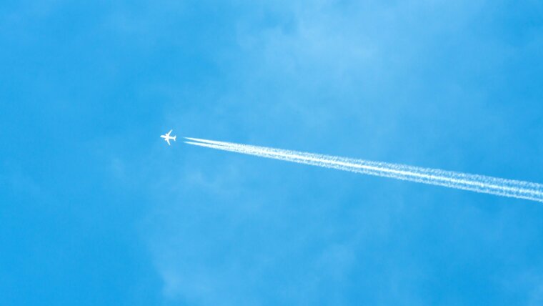 airplane on blue sky