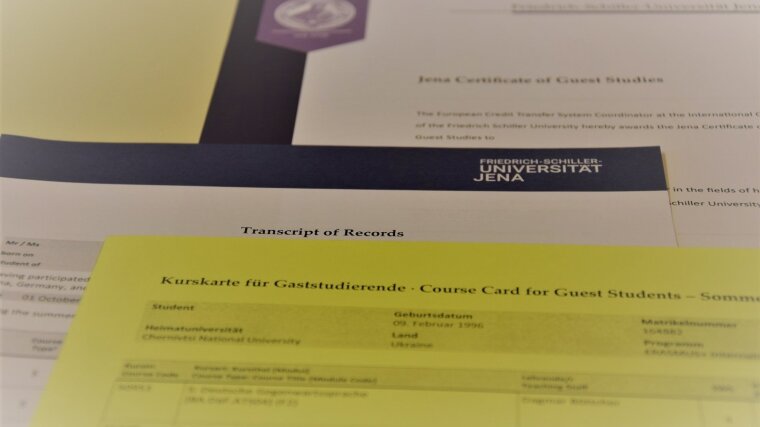 Kurskarte und Transcript of Records für Gaststudierende