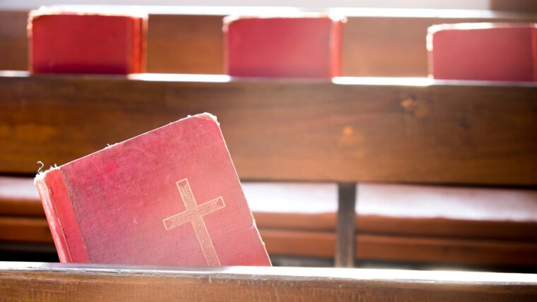 Hymn books at church