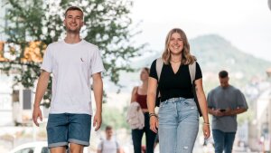 Auf dem Weg zum Campus