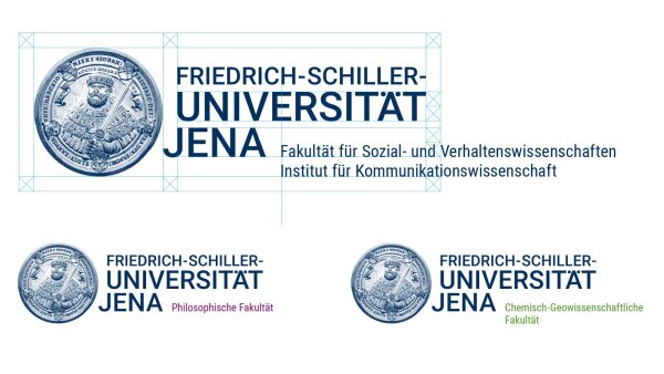 Word-picture mark of the University of Jena with two-line addition