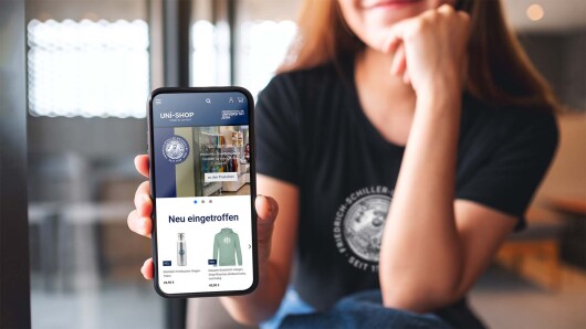 Ansicht des neuen Uni-Shops auf dem Smartphone