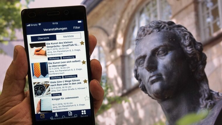 Die App „Career Uni Jena“.