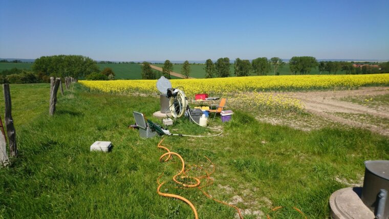 Beprobung von Grundwasser im "Hainich Critical Zone Exploratory"