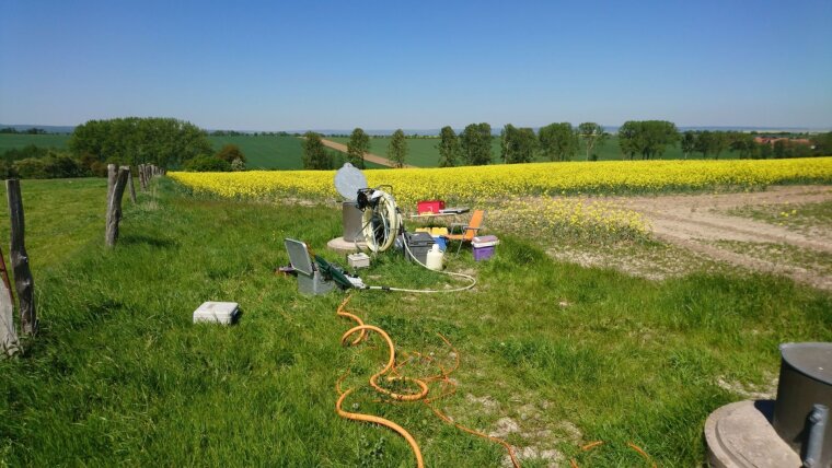 Beprobung von Grundwasser im "Hainich Critical Zone Exploratory"