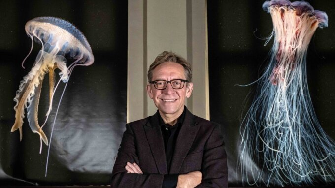 Prof. Dr Andreas H. Hejnol at the Phyletic Museum of the Friedrich Schiller University Jena.