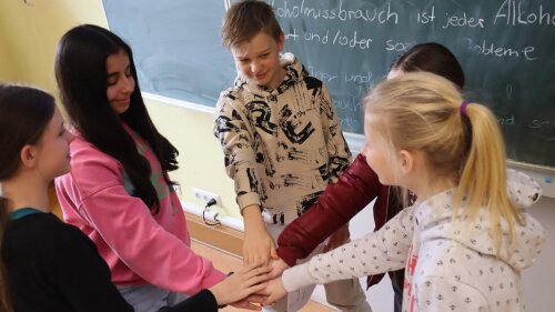 Schülerinnen und Schüler der 6. Klasse vom Holzland-Gymnasium in Neustadt/Orla.