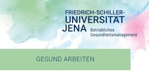 Grafik mit dem Schriftzug des BGMs und des Handlungsfeld Gesund arbeiten