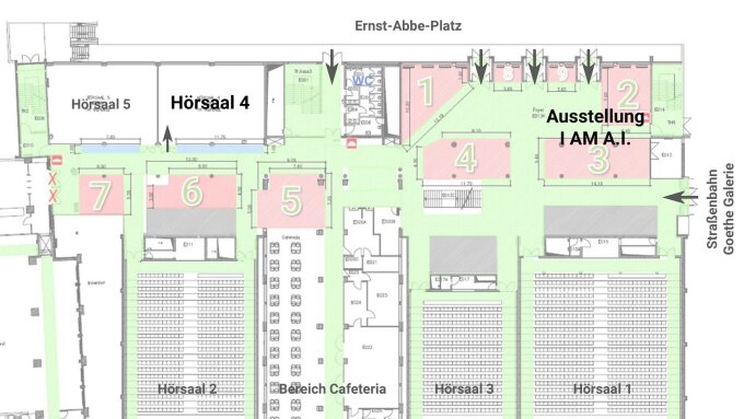 Lageplan Ausstellung und Hörsaal