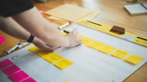 Colorful Post-Its on a white poster